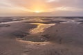 Sunset on beach in north of France