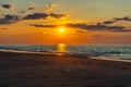 Sunset on the beach on north side of the Provincelands Cape Cod, Atlantic ocean view MA US Royalty Free Stock Photo