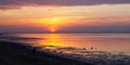 Sunset on the Beach.Persian Gulf Royalty Free Stock Photo