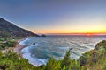 The sunset at the beach Potami in Samos, Greece Royalty Free Stock Photo