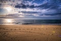 Sunset on the beach of Provincetown Cape Cod, along the National Seashore beach Royalty Free Stock Photo