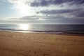 Sunset on the beach of Provincetown Cape Cod, along the National Seashore Race Point beach Royalty Free Stock Photo