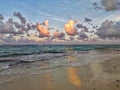 Sunset Beach punta cana domenican republic Royalty Free Stock Photo