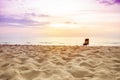 Sunset at the beach, relaxing and peaceful view