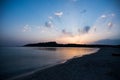 Sunset on the Beach of Rena di Ponente, Sardinia Island