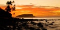 Sunset at a beach in Samoa Royalty Free Stock Photo