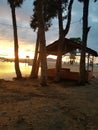 sunset beach samudera indah singkawang Royalty Free Stock Photo