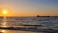 Sunset in beach of Sanka of Barraged Royalty Free Stock Photo