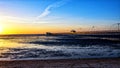 Sunset at the beach Southport Merseyside Royalty Free Stock Photo