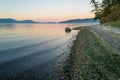 Sunset on the beach at Swift`s Bay on Lopez Island, Washington, USA Royalty Free Stock Photo