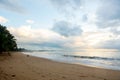 Sunset in the beach of Tangalle, Sri Lanka. Royalty Free Stock Photo