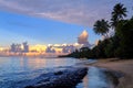 Sunset at the beach on Taveuni Island, Fiji Royalty Free Stock Photo