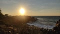 Landscape of the beach with sunset