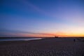 Sunset beach view of the historical life-guard building in Fuseta, Ria Formosa Natural park, Portugal Royalty Free Stock Photo