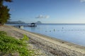 Sunset on the beach of wolmar in the west of the island of mauritius. Royalty Free Stock Photo