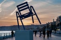 Blue Chair : Sunset in Nice, French Riviera