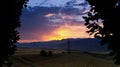 Sunset in beautiful Armenia Aragac or sundown is the daily disappearance of the Sun below the horizon, as a re