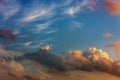 Sunset with beautiful blue sky with multicolor clouds Royalty Free Stock Photo