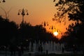 Sunset in the beautiful city - Almaty