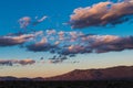 Sunset and beautiful clouds over the Sangre de Cristo Mountains near Taos, New Mexico