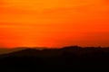 Sunset beautiful and silhouette mountain tree colorful landscape in sky twilight time Royalty Free Stock Photo