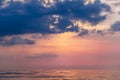 Sunset beautiful sky above sea Royalty Free Stock Photo