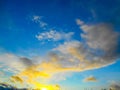 Sunset. Beautiful sky. Beautiful blue sky, sun and clouds Royalty Free Stock Photo