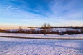 Sunset with beautiful skyline over lake Zorinsky Omaha Nebraska Royalty Free Stock Photo