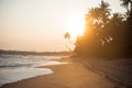 Sunset on beautiful tropical beach Royalty Free Stock Photo