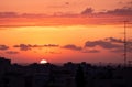 Sunset on Beersheba, the capital of the Negev desert district Royalty Free Stock Photo