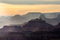 Sunset Begins to Light Up the Layers of the Grand Canyon