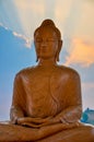 Sunset Behind Buddha Image Royalty Free Stock Photo