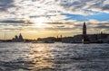 Sunset behind the Church of Madonna Della Salute in Venice Royalty Free Stock Photo