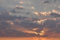 Sunset behind the clouds Royalty Free Stock Photo
