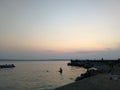 Sunset behind the clouds in Crikvenica, Croatia