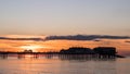 Sunset behind Cromer Pier Royalty Free Stock Photo