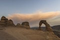 Sunset behind Delicate Arch, Arches National Park, Utah Royalty Free Stock Photo