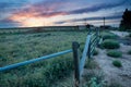 Sunset behind fencing in Eastern Plains Colorado