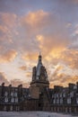 Sunset behind Glasgow Central Station Royalty Free Stock Photo