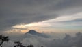 sunset from behind Mount Sindoro, Central Java, Indonesia? Royalty Free Stock Photo