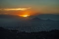 Sunset behind the mountains of Santiago de Chile