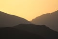 Sunset behind the mountains Royalty Free Stock Photo