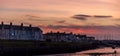 Sunset behind terraced houses Royalty Free Stock Photo