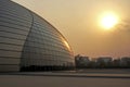 Sunset at the Beijing Center for Performing Arts, National Grand Theatre Beijing, China Royalty Free Stock Photo