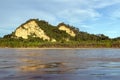 Sunset at Beni river cliffs, adventure in jungles of Madidi national park, Amazon river basin in Bolivia, South America Royalty Free Stock Photo