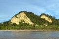 Sunset at Beni river cliffs, adventure in jungles of Madidi national park, Amazon river basin in Bolivia, South America Royalty Free Stock Photo