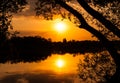 Sunset on the Berezina River Royalty Free Stock Photo