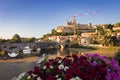 Sunset in Beziers town in the Canal du Midi (France)