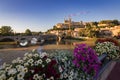 Sunset in Beziers town in the Canal du Midi (France)