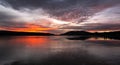 Sunset at Big Bear Lake, California.